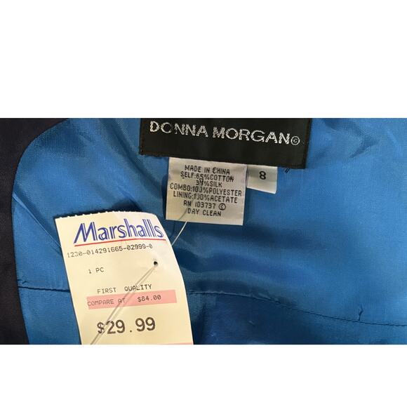 NWT Donna Morgan Dress Women's Size 8 Sleeveless Midi Blue Green Bow on Shoulder - Picture 4 of 6